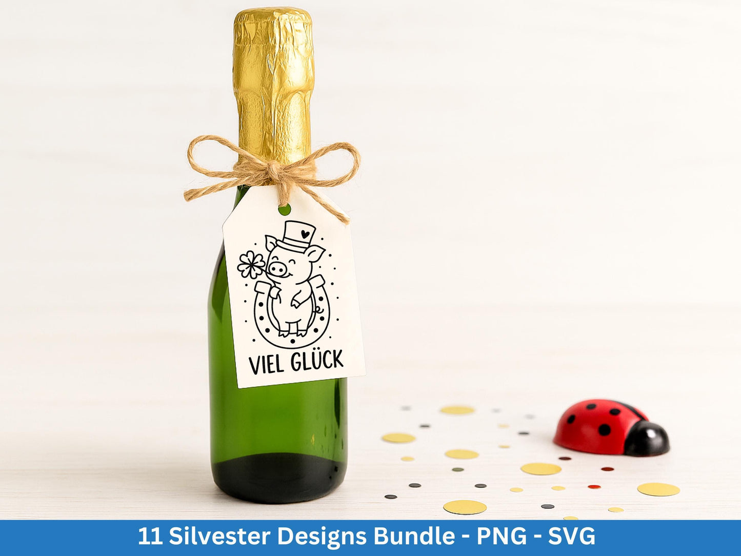 Silvester Plotterdatei - Deutsche Sprüche Svg - Weihnachten Svg - Frohes Neues Jahr 2026 - Silvester Laserdatei - Glücksschwein svg - Glück