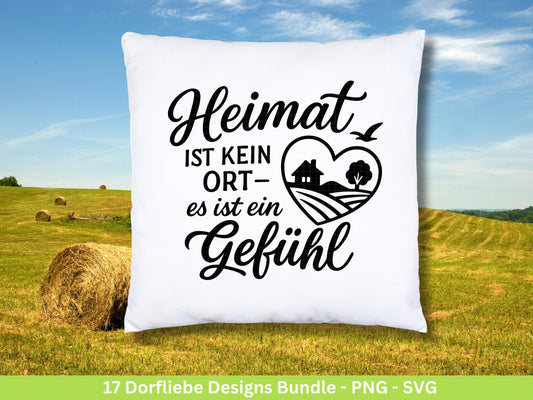 Plotterdatei Dorfkind SVG – Traktor & Bauernhof – Deutsche Dorfliebe Sprüche – Landleben Laserdatei - Cricut Silhouette Svg Datei - Geschenk