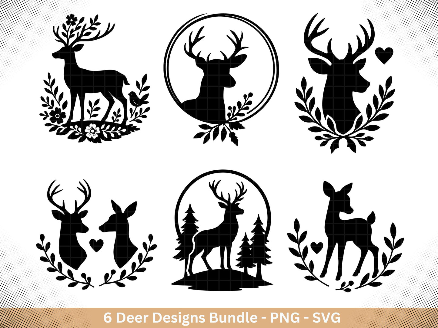 Hirsch Plotterdatei - Weihnachten Plotterdatei Svg - Hirschkranz svg - Laserdatei Weihnachten - Silhouette Cricut - Weihnachtsdekoration