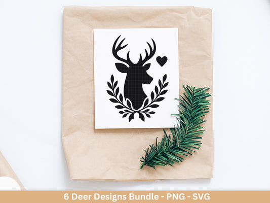 Hirsch Plotterdatei - Weihnachten Plotterdatei Svg - Hirschkranz svg - Laserdatei Weihnachten - Silhouette Cricut - Weihnachtsdekoration