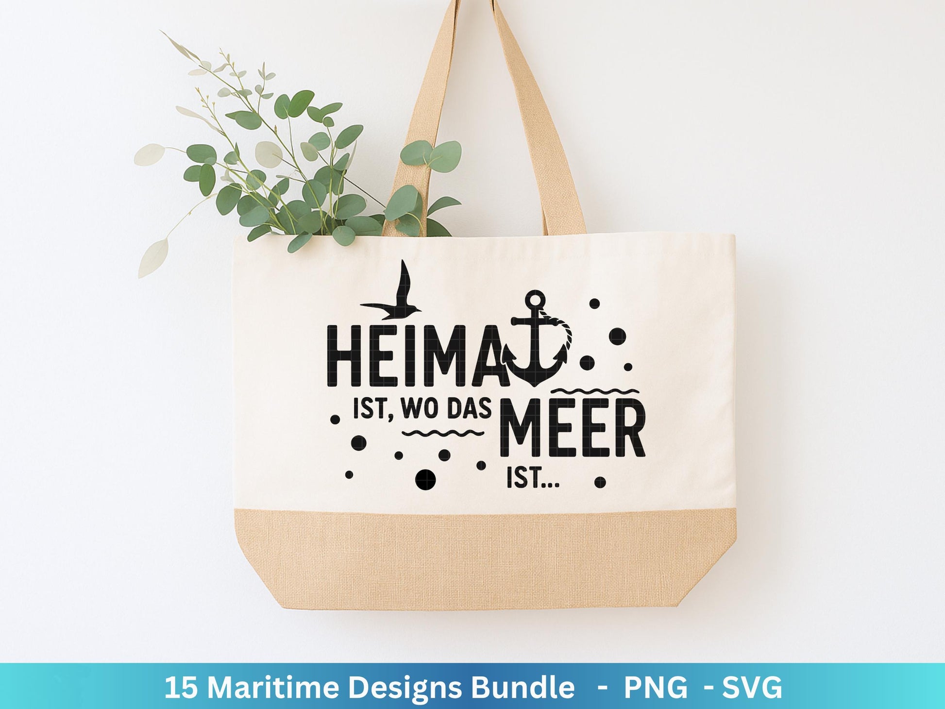 Plotterdatei Maritim - Moin Svg - Maritim Svg - Leuchtturm Svg - Möwen Svg - Nordsee & Ostsee - Laserdatei Möwe - Deutsche Sprüche Svg Datei