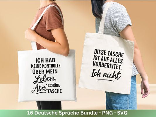 Deutsche Sprüche für Beutel Plotterdatei - Taschensprüche svg - Jutetasche plotten svg - Cricut Silhouette - Tassensprüche Svg - Geschenk