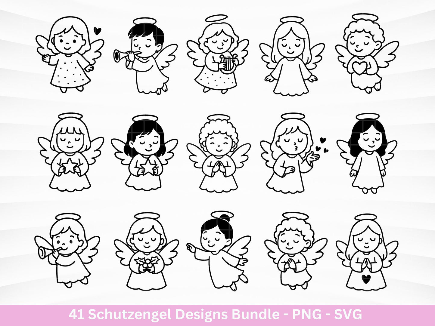 Plotterdatei Schutzengel - Engel Svg - Laser Cut Engel - Laserdatei Schutzengel Svg - Engel Schablonen Svg - Cricut Svg - Weihnachten Svg