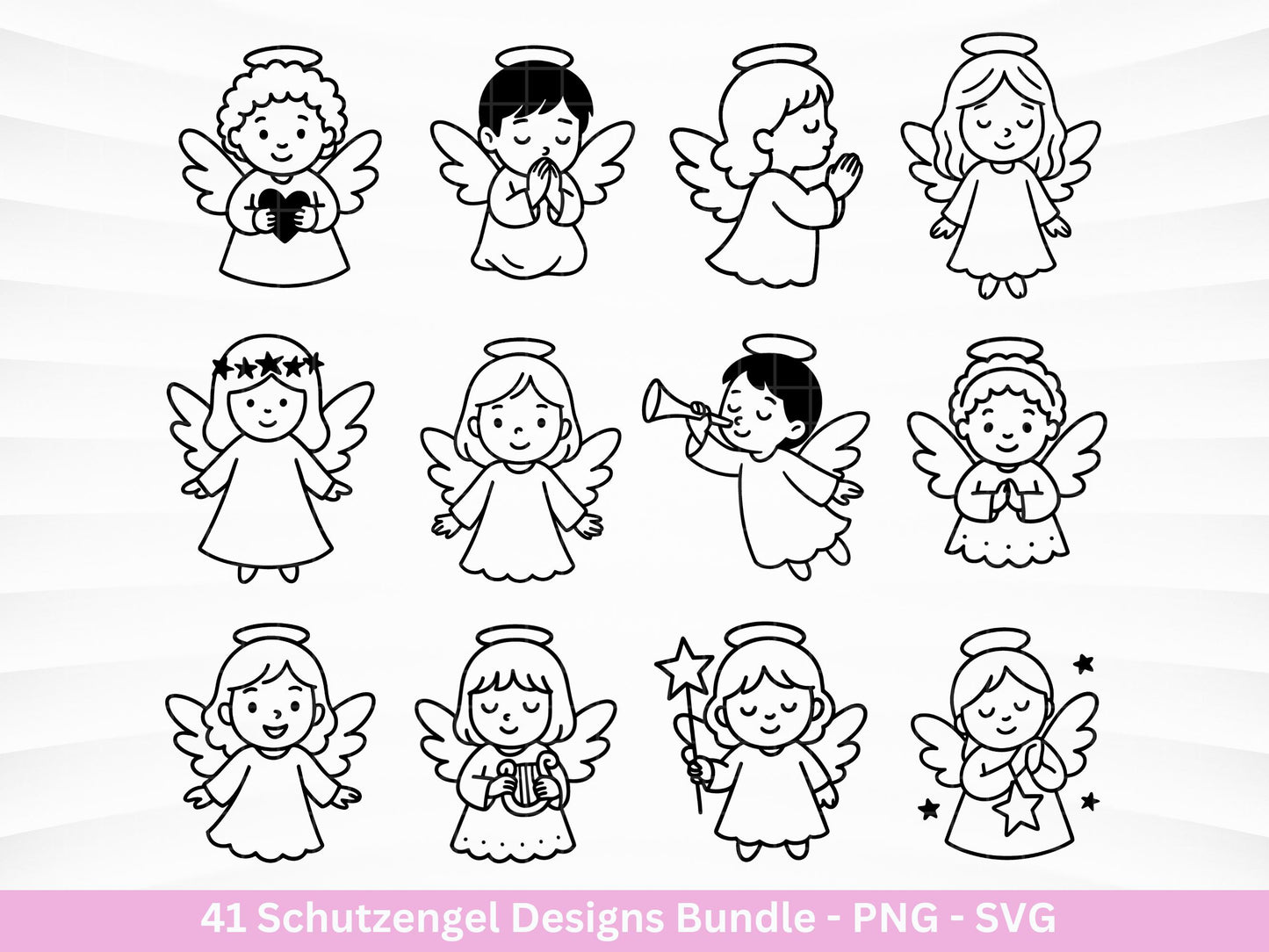 Plotterdatei Schutzengel - Engel Svg - Laser Cut Engel - Laserdatei Schutzengel Svg - Engel Schablonen Svg - Cricut Svg - Weihnachten Svg