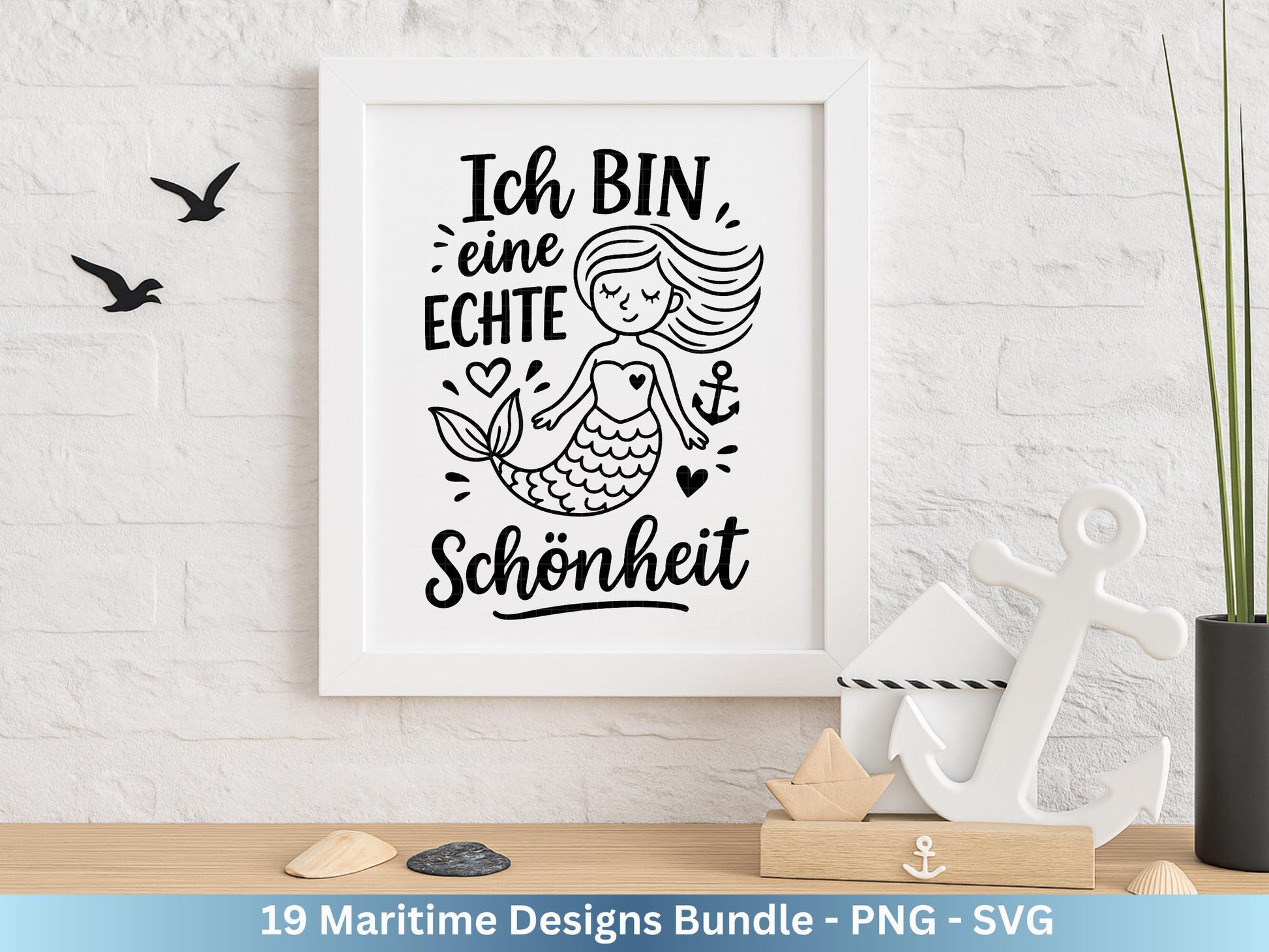 Plotterdatei Maritim - Moin Svg - Maritim Svg - Leuchtturm Svg - Möwen Svg - Nordsee & Ostsee - Laserdatei Möwe - Deutsche Sprüche Svg Datei