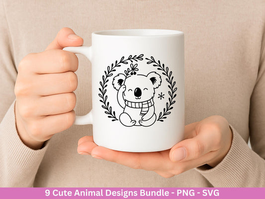 Plotterdatei Tiere - Kränze SVG Bundle - Lorbeerkranz Monogramm - Blumenkranz Svg - Weihnachten Svg - Fuchs Svg - Lasercut Cricut Svg Datei
