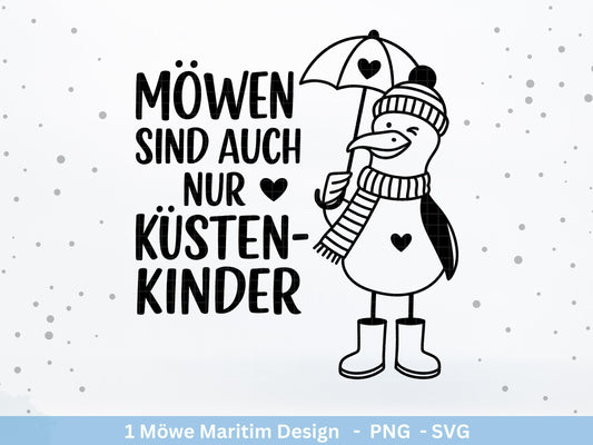 Deutsche Moin Plotterdatei - Maritim svg - Nautical Clipart - Möwe svg - Küstenliebe Svg - Cricut SVG - Laserdatei Möwe - Moin SVG - Anker