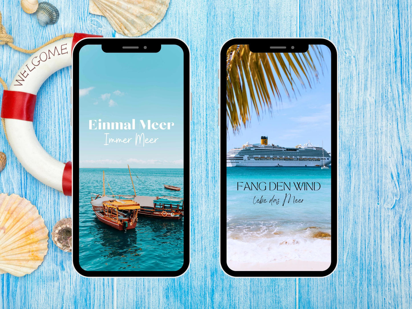 170 Instagram Story Sticker Maritim – Urlaubssticker für Insta Stories – Strand – Nordsee/Ostsee - Strand Sprüche – Sommer - Bundle Daily
