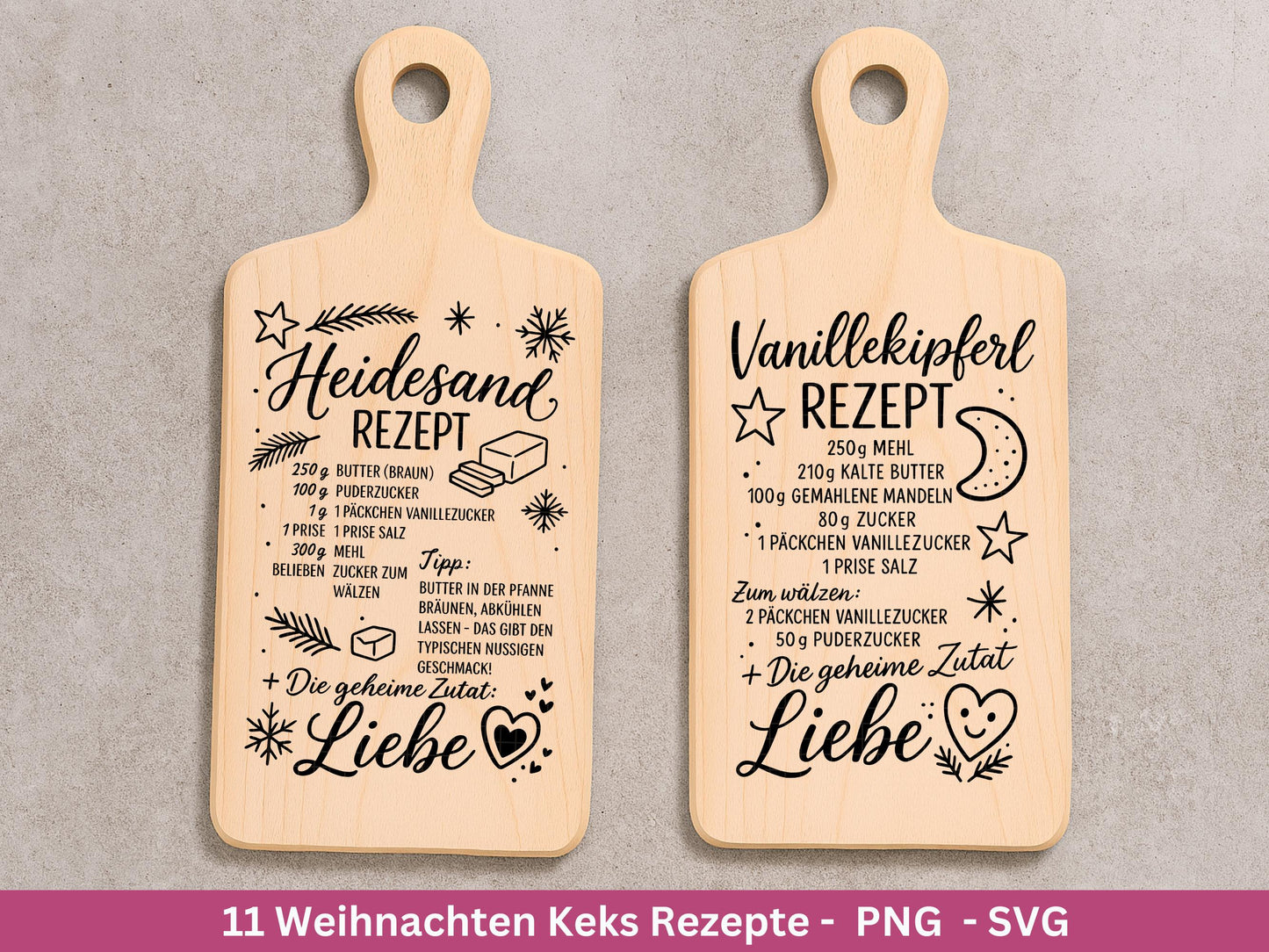 Plotterdatei backen Weihnachten - backen svg - Deutsche Sprüche Rezepte - Cricut svg - Keksdose Weihnachten - Laserdatei Weihnachten Svg