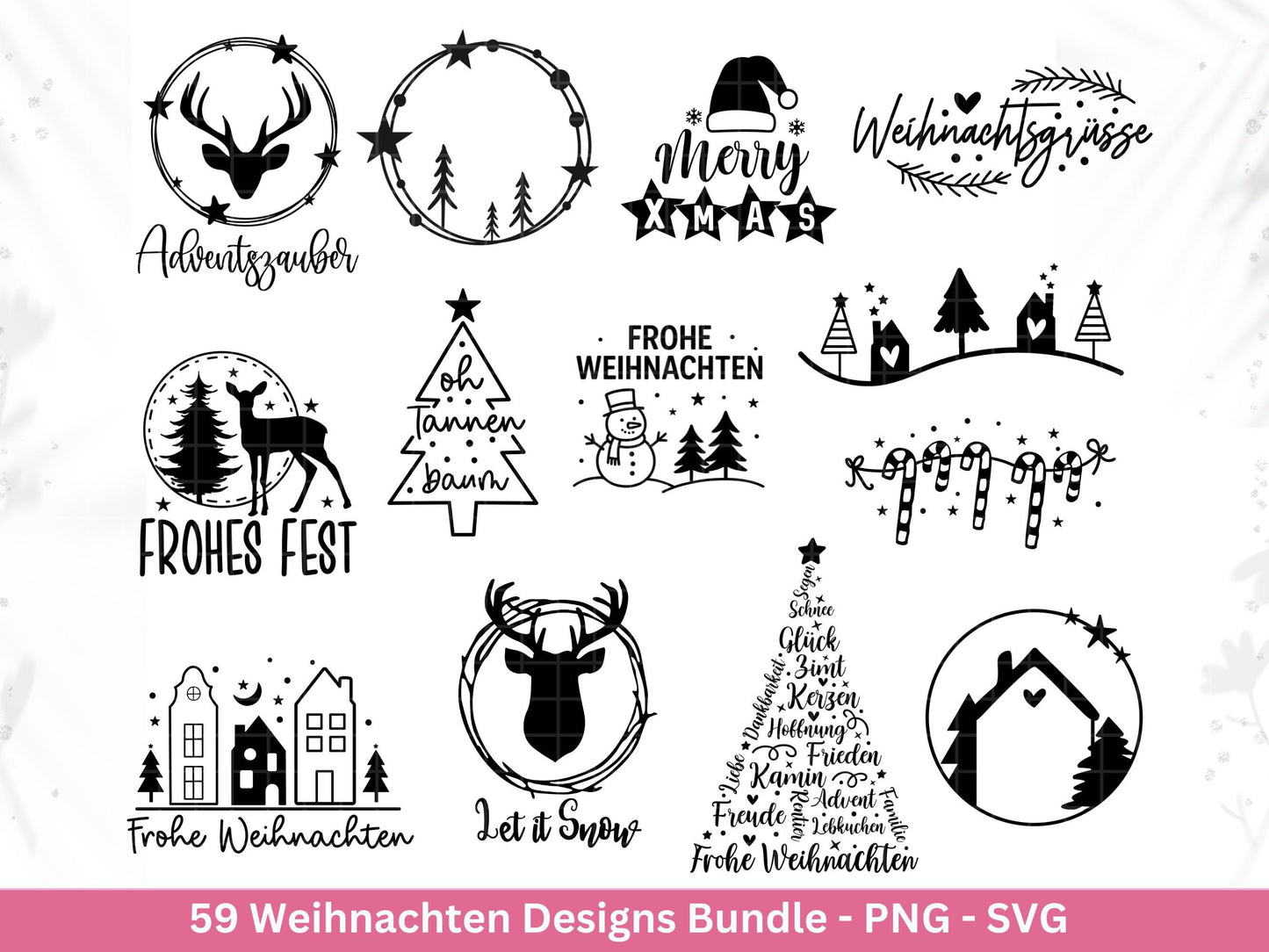 Plotterdatei Weihnachten Svg , Weihnachtshäuser Svg - Weihnachten Laserdatei - Home Svg - Cricut Svg - Weihnachten deutsch - Weihnachtsdeko