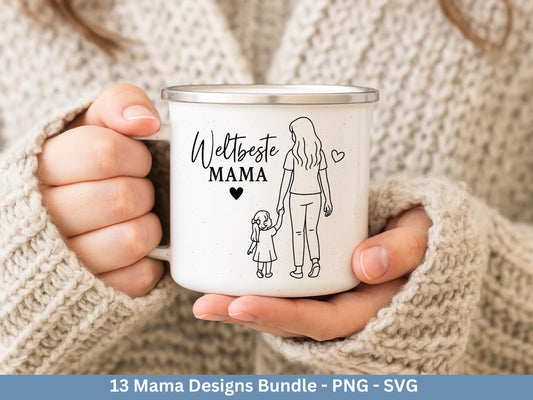 Deutsche Plotterdatei Mama - Muttertag Svg - Mama svg - Deutsche Sprüche Svg - Familie Svg - Cricut svg - Laserdatei Mama - Geschenk Mama