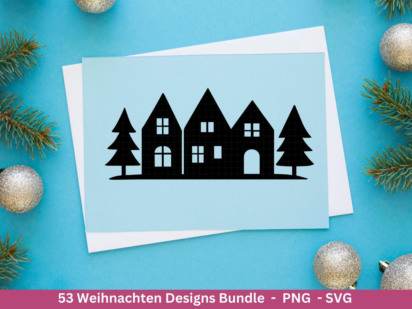 Plotterdatei Weihnachten - Frohe Weihnachten svg- Weihnachten deutsch - Silhouette Cricut - Weihnachtshäuser svg - Weihnachtsdeko Geschenk