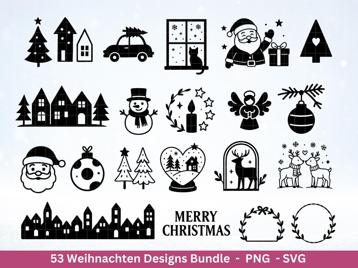 Plotterdatei Weihnachten - Frohe Weihnachten svg- Weihnachten deutsch - Silhouette Cricut - Weihnachtshäuser svg - Weihnachtsdeko Geschenk