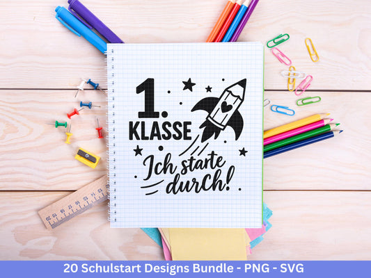 Deutsche Plotterdatei Einschulung svg png - Schulstart svg - Schulanfang Sprüche - Cricut Silhouette - Einschulung Geschenk - Schule Svg