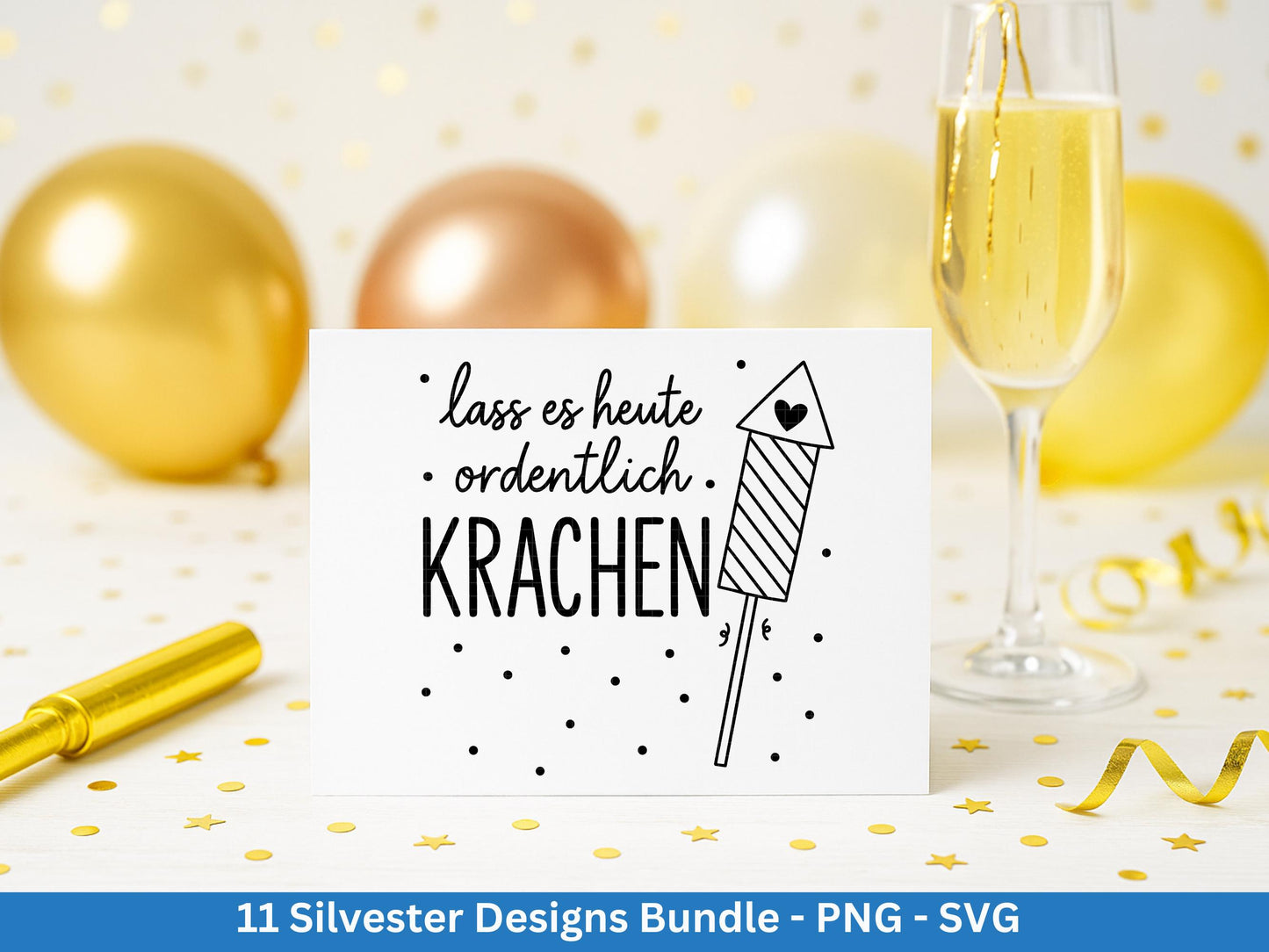 Silvester Plotterdatei - Deutsche Sprüche Svg - Weihnachten Svg - Frohes Neues Jahr 2026 - Silvester Laserdatei - Glücksschwein svg - Glück
