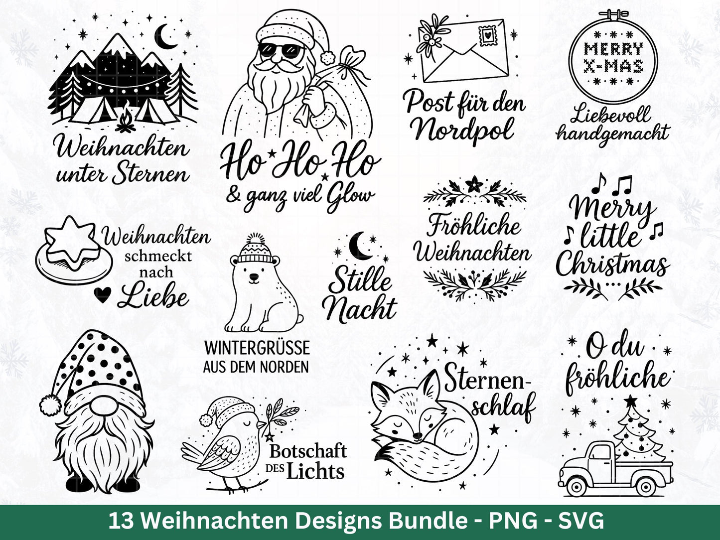 Plotterdatei Weihnachten Svg - Plotterdatei Sprüche - Schriftzüge Weihnachten deutsch - Laserdatei Weihnachten - Cricut Svg - Winter Svg