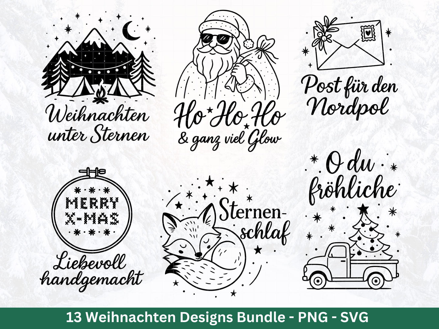 Plotterdatei Weihnachten Svg - Plotterdatei Sprüche - Schriftzüge Weihnachten deutsch - Laserdatei Weihnachten - Cricut Svg - Winter Svg