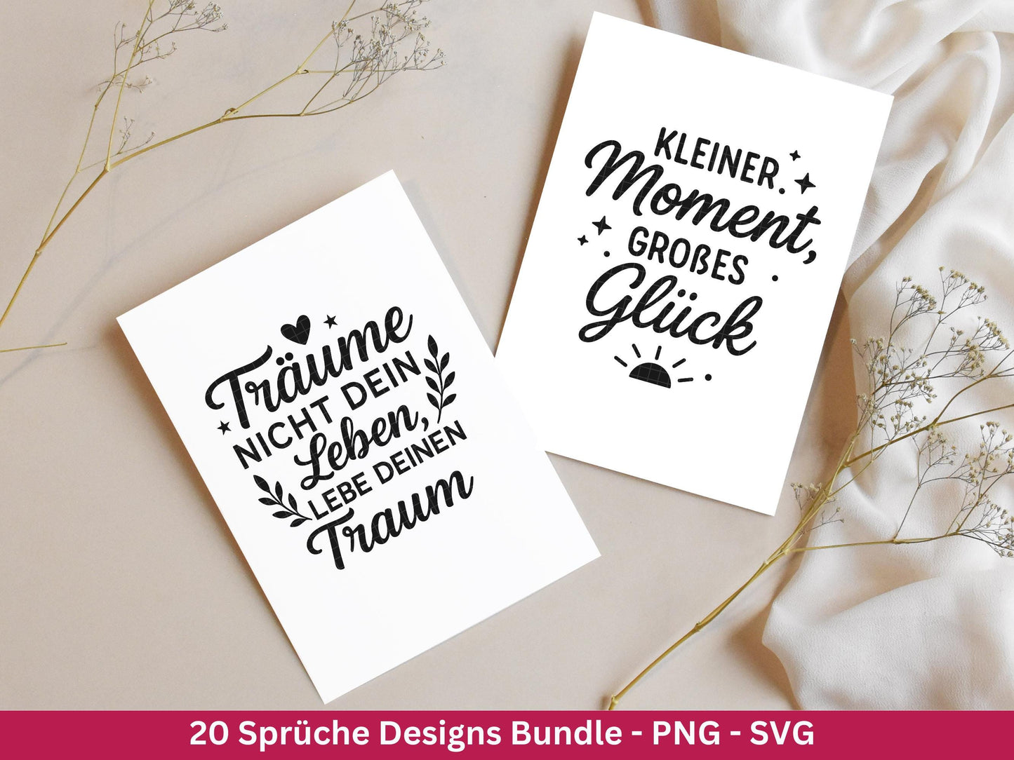Deutsche Sprüche Plotterdatei - Positive Sprüche Svg - Laserdatei Sprüche - Inspirierende Zitate - Laserdatei Sprüche - Tassensprüche Svg