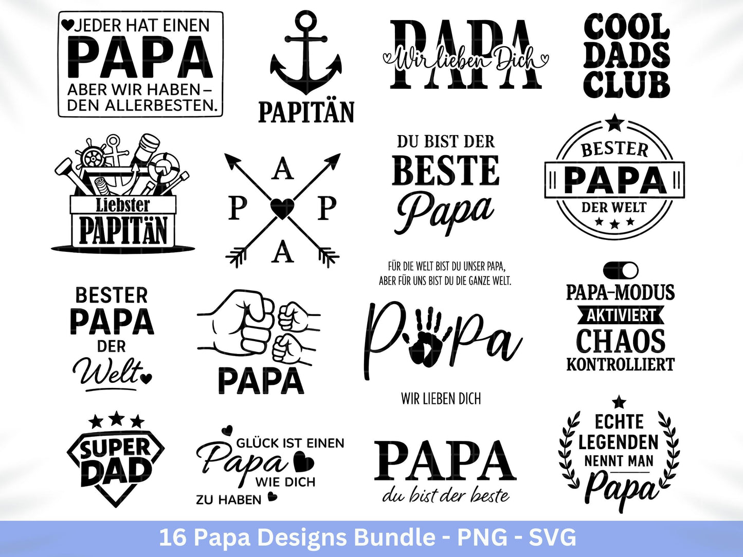 Deutsche Plotterdatei Papa- Vatertagsgeschenk - Papa svg - Deutsche Sprüche Svg - Familie Svg - Cricut svg - Laserdatei Papa - Geschenk Papa
