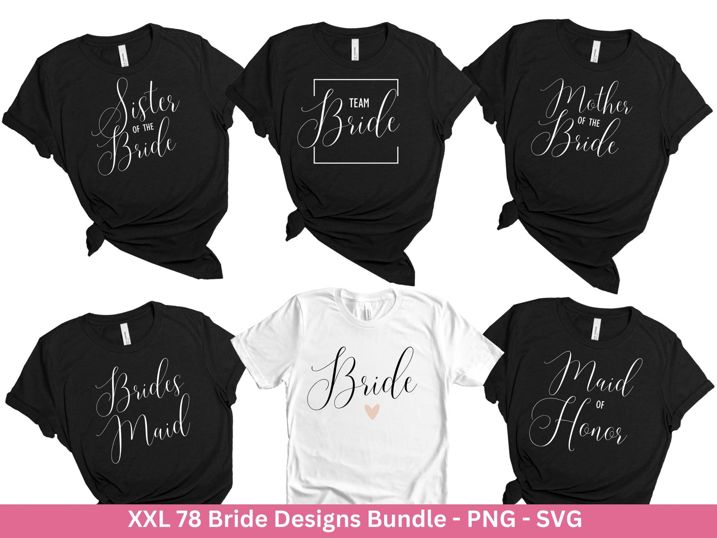 Brautparty-Bundle, Hochzeit-Party-Bundle, Braut-Svg, Brautjungfer, Braut, Bräutigam, Mr und Mrs Svg, Trauzeugin, Verlobungsfeier svg-Dateien