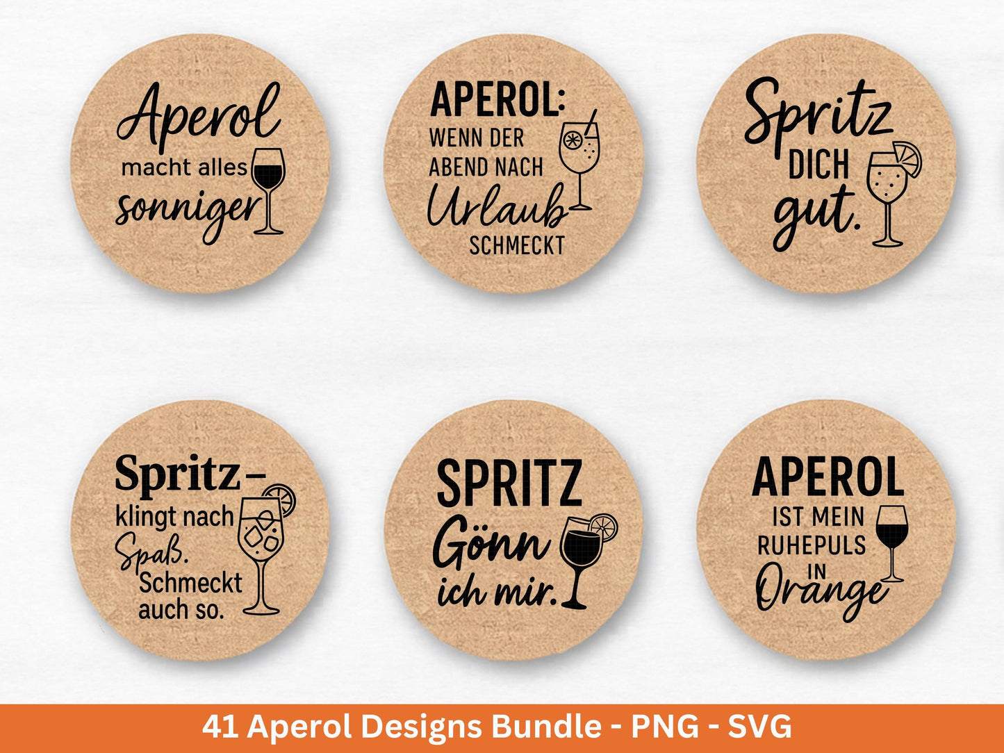 XXL Plotterdatei Aperol Bundle - Aperol Spritztour svg - Cricut Silhouette - Aperol Svg Datei - Alkohol Svg -Untersetzer Sprüche Laserdatei