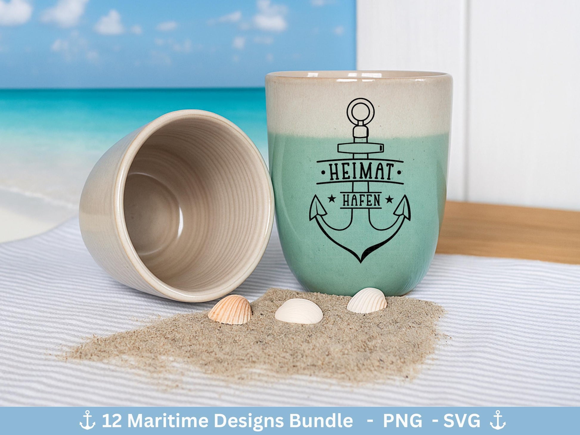 Plotterdatei Maritim - Moin Svg - Maritim Svg - Maritim Clipart - Leuchtturm Svg - Möwen Svg - Wilkommen im Norden svg - Laserdatei Home