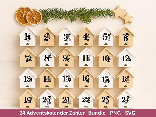 Plotterdatei Adventskalenderzahlen Svg - Adventskalender Svg - Plotterdatei Adventskalender - Plotterdatei Weihnachten - Weihnachtskalender