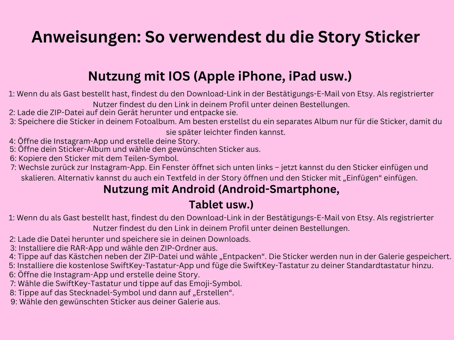 150 Instagram Story Sticker Liebe – Tagessprüche Insta Stories – Basic – Valentinstag – Alltag - Beziehung - Daily - Digital Stickers Love
