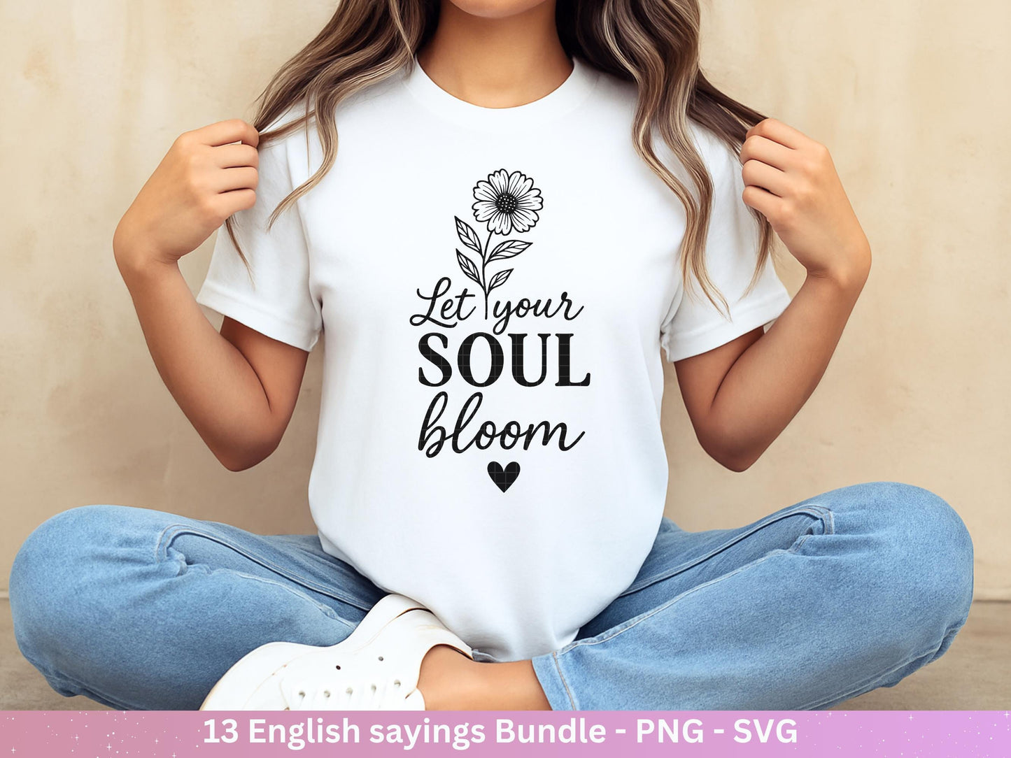Boho Inspirational svg Png Bundle, positive Affirmationen svg, Kindness svg, immer würdig Matter genug svg, florale Zitate svg Motivierend