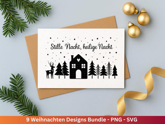 Plotterdatei Weihnachten Svg , Weihnachtshäuser Svg - Weihnachten Laserdatei - Home Svg - Cricut Svg - Weihnachten deutsch - Weihnachtsdeko