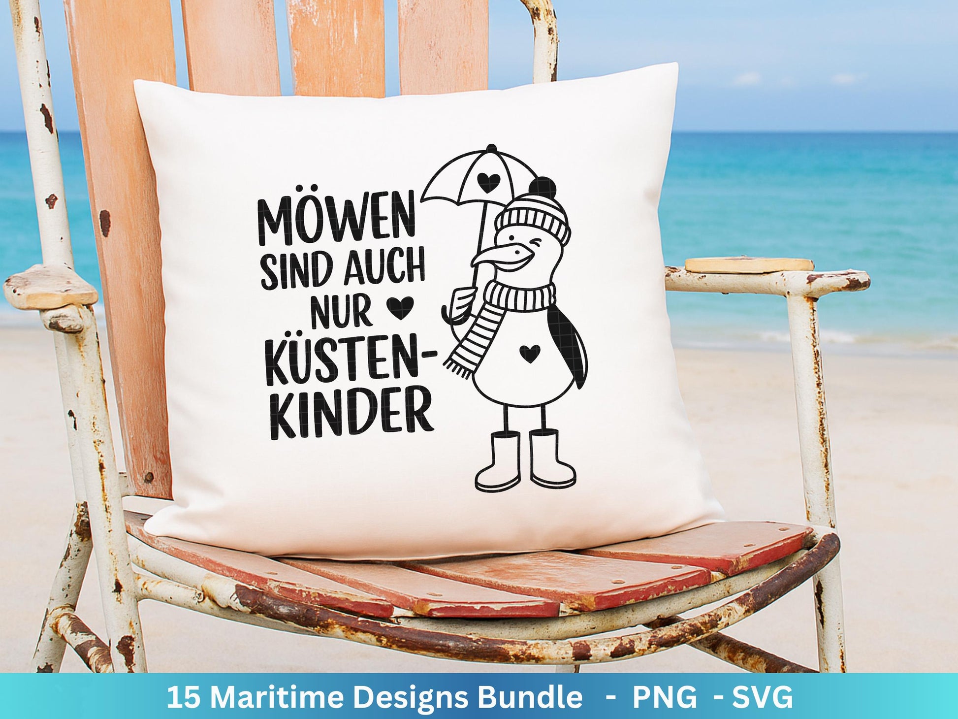 Plotterdatei Maritim - Moin Svg - Maritim Svg - Leuchtturm Svg - Möwen Svg - Nordsee & Ostsee - Laserdatei Möwe - Deutsche Sprüche Svg Datei