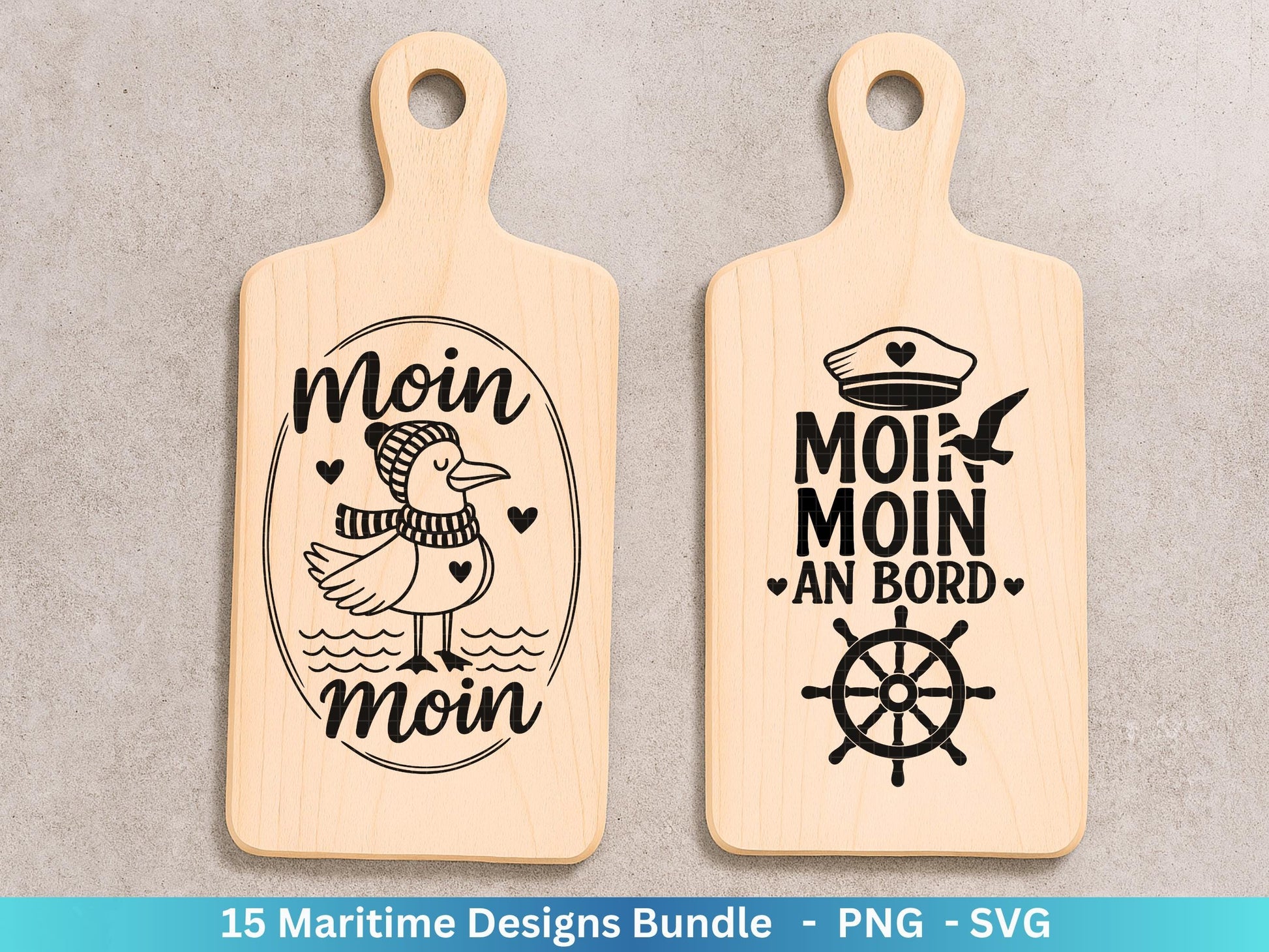 Plotterdatei Maritim - Moin Svg - Maritim Svg - Leuchtturm Svg - Möwen Svg - Nordsee & Ostsee - Laserdatei Möwe - Deutsche Sprüche Svg Datei