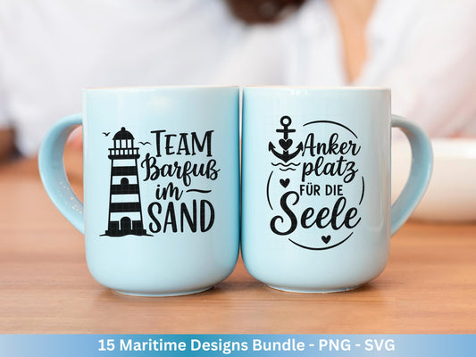 Plotterdatei Maritim - Moin Svg - Maritim Svg - Leuchtturm Svg - Möwen Svg - Nordsee & Ostsee - Laserdatei Möwe - Deutsche Sprüche Svg Datei