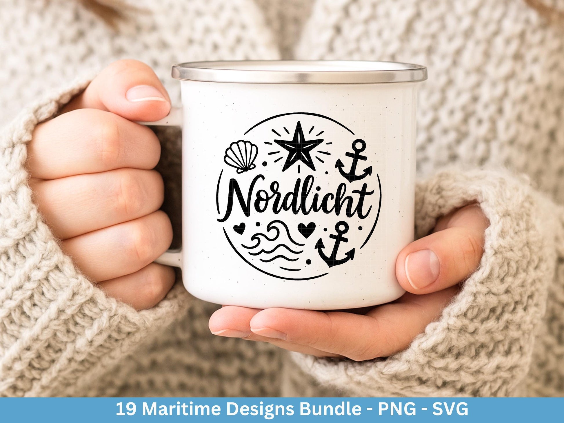 Plotterdatei Maritim - Moin Svg - Maritim Svg - Leuchtturm Svg - Möwen Svg - Nordsee & Ostsee - Laserdatei Möwe - Deutsche Sprüche Svg Datei