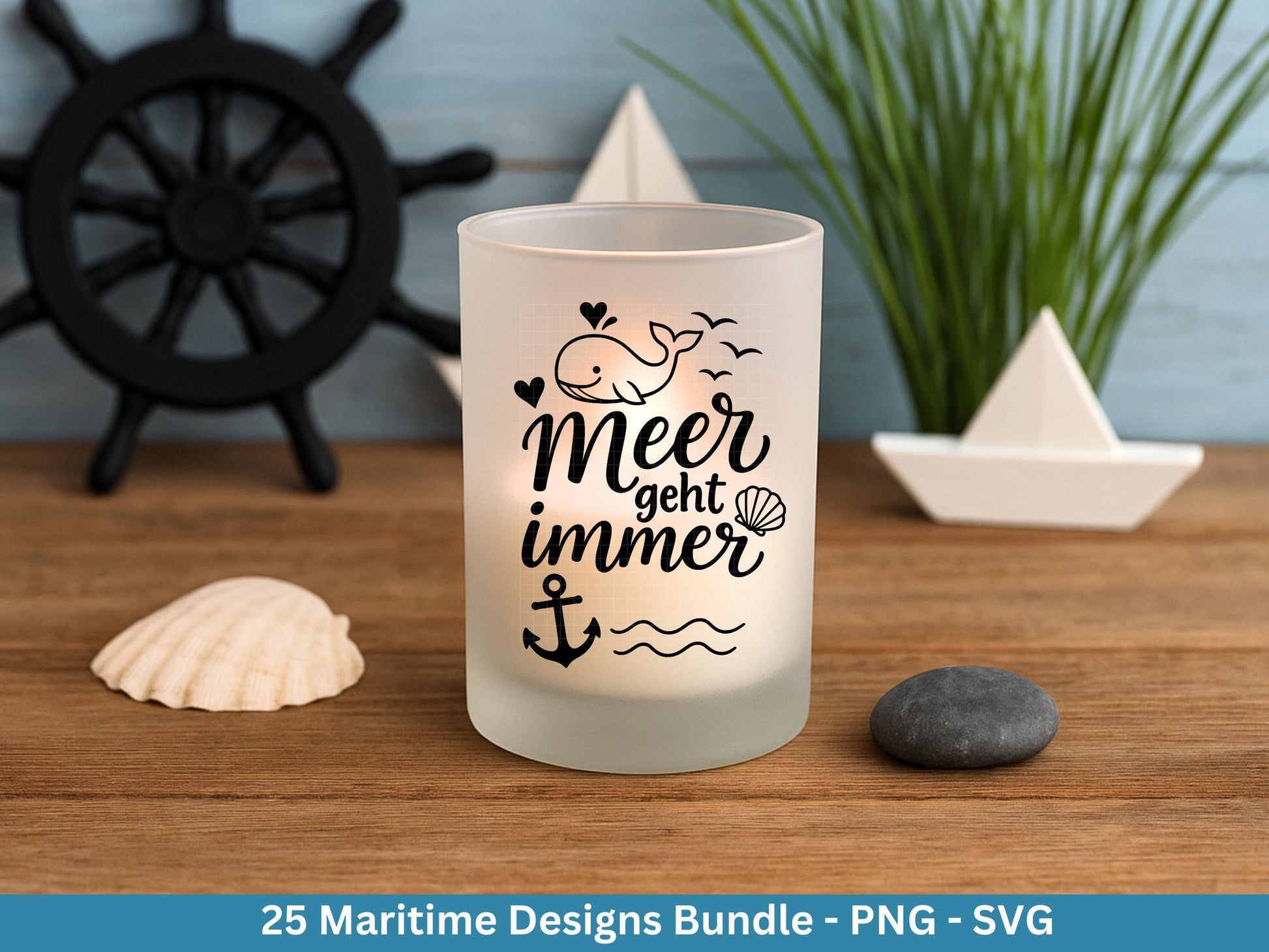 Plotterdatei Maritim - Moin Svg - Maritim Svg - Leuchtturm Svg - Möwen Svg - Nordsee & Ostsee - Laserdatei Möwe - Deutsche Sprüche Svg Datei