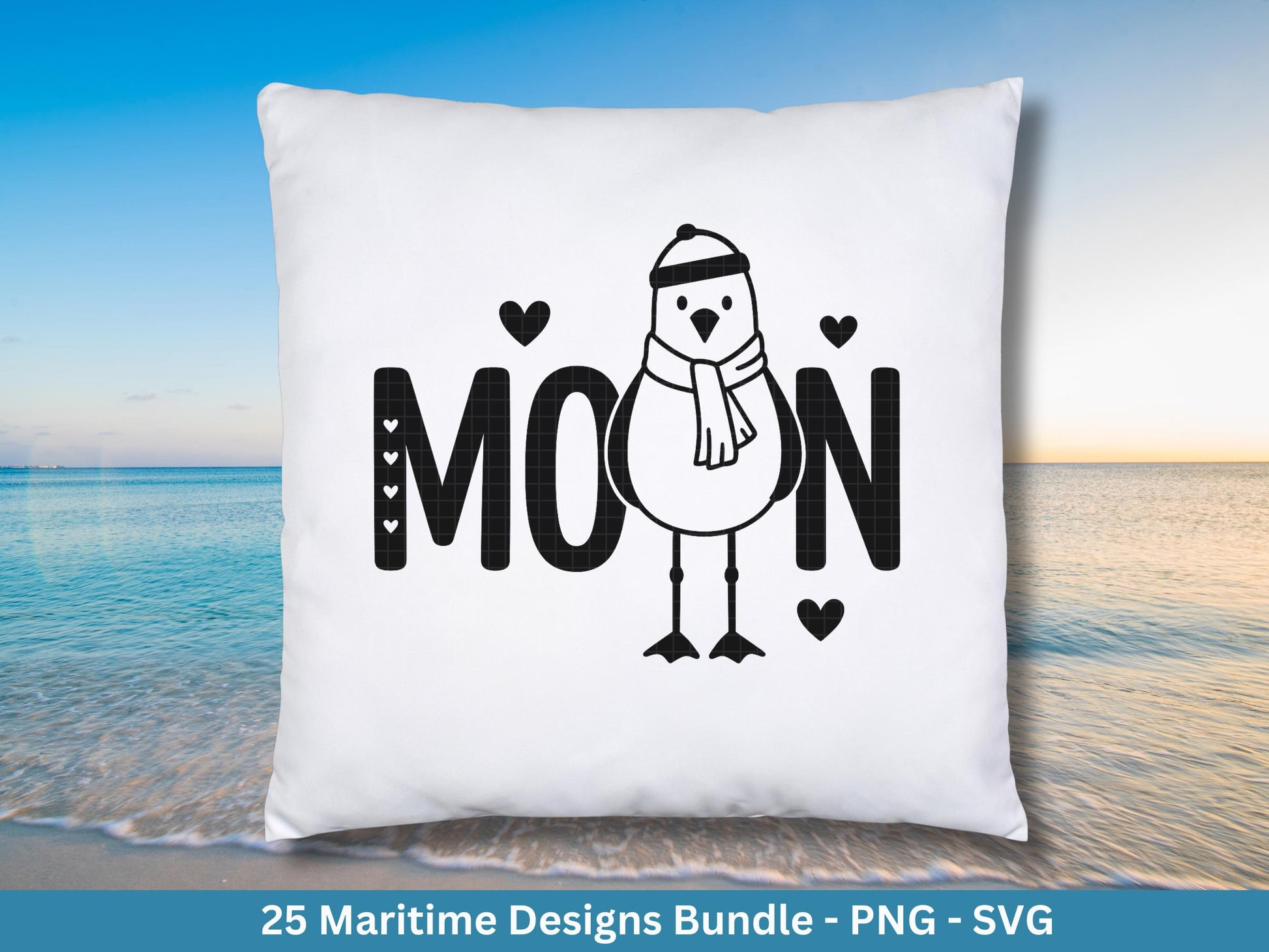 Plotterdatei Maritim - Moin Svg - Maritim Svg - Leuchtturm Svg - Möwen Svg - Nordsee & Ostsee - Laserdatei Möwe - Deutsche Sprüche Svg Datei