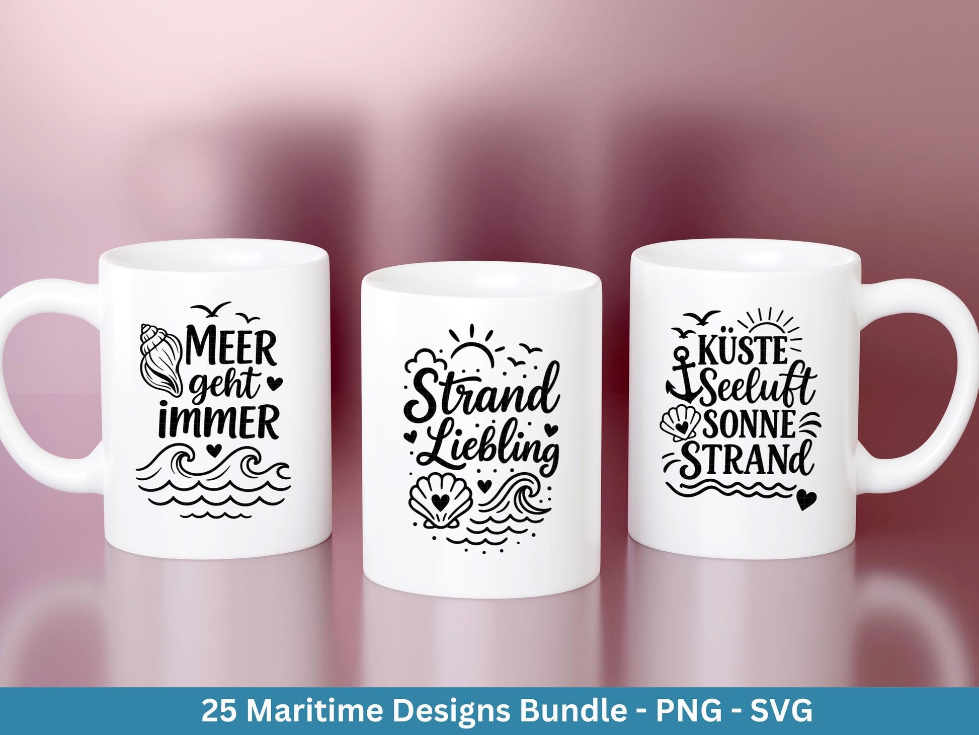 Plotterdatei Maritim - Moin Svg - Maritim Svg - Leuchtturm Svg - Möwen Svg - Nordsee & Ostsee - Laserdatei Möwe - Deutsche Sprüche Svg Datei