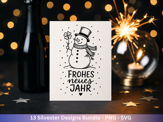 Silvester Plotterdatei - Deutsche Sprüche Svg - Weihnachten Svg - Frohes Neues Jahr 2026 - Silvester Laserdatei - Glücksschwein svg - Cricut