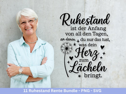 Plotterdatei Rente - Rentner Sprüche - Geschenk Rente - Pusteblumen Svg - Deutsche Sprüche Svg - Laserdatei Pusteblume - Ruhestand Geschenk