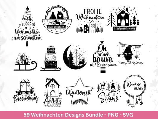 Plotterdatei Weihnachten Svg , Weihnachtshäuser Svg - Weihnachten Laserdatei - Home Svg - Cricut Svg - Weihnachten deutsch - Weihnachtsdeko