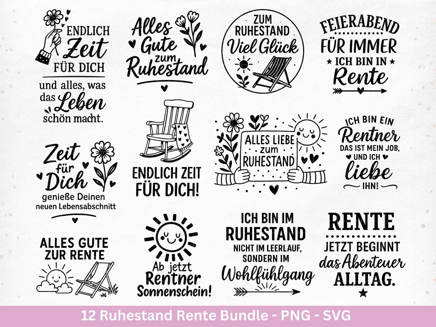 Plotterdatei Rente - Rentner Sprüche - Geschenk Rente - Herz svg - Ruhestand svg - Deutsche Sprüche - Laserdatei Rente - Ruhestand Geschenk