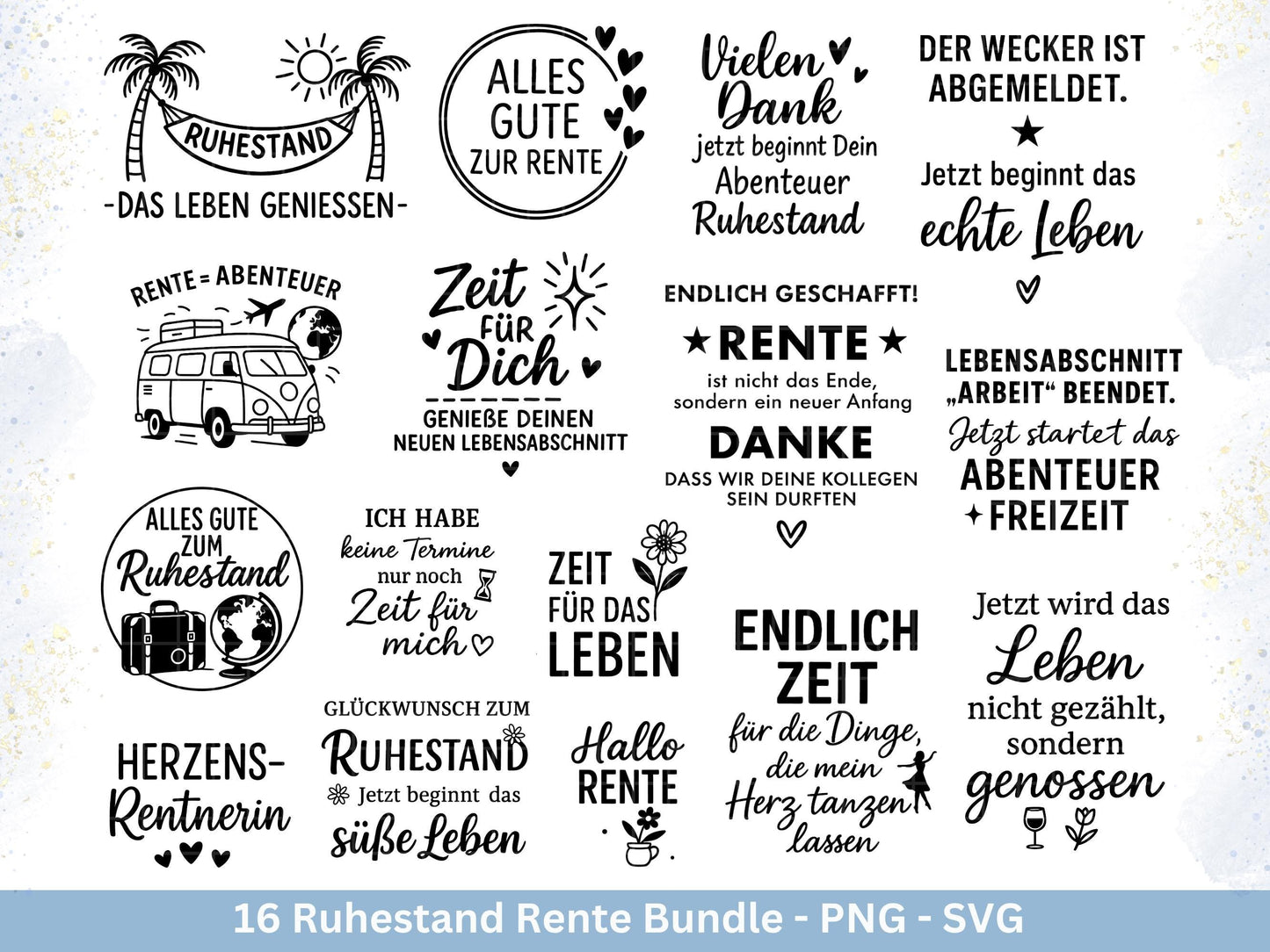 Plotterdatei Rente - Rentner Sprüche - Geschenk Rente - Herz svg - Ruhestand svg - Deutsche Sprüche - Laserdatei Rente - Ruhestand Geschenk