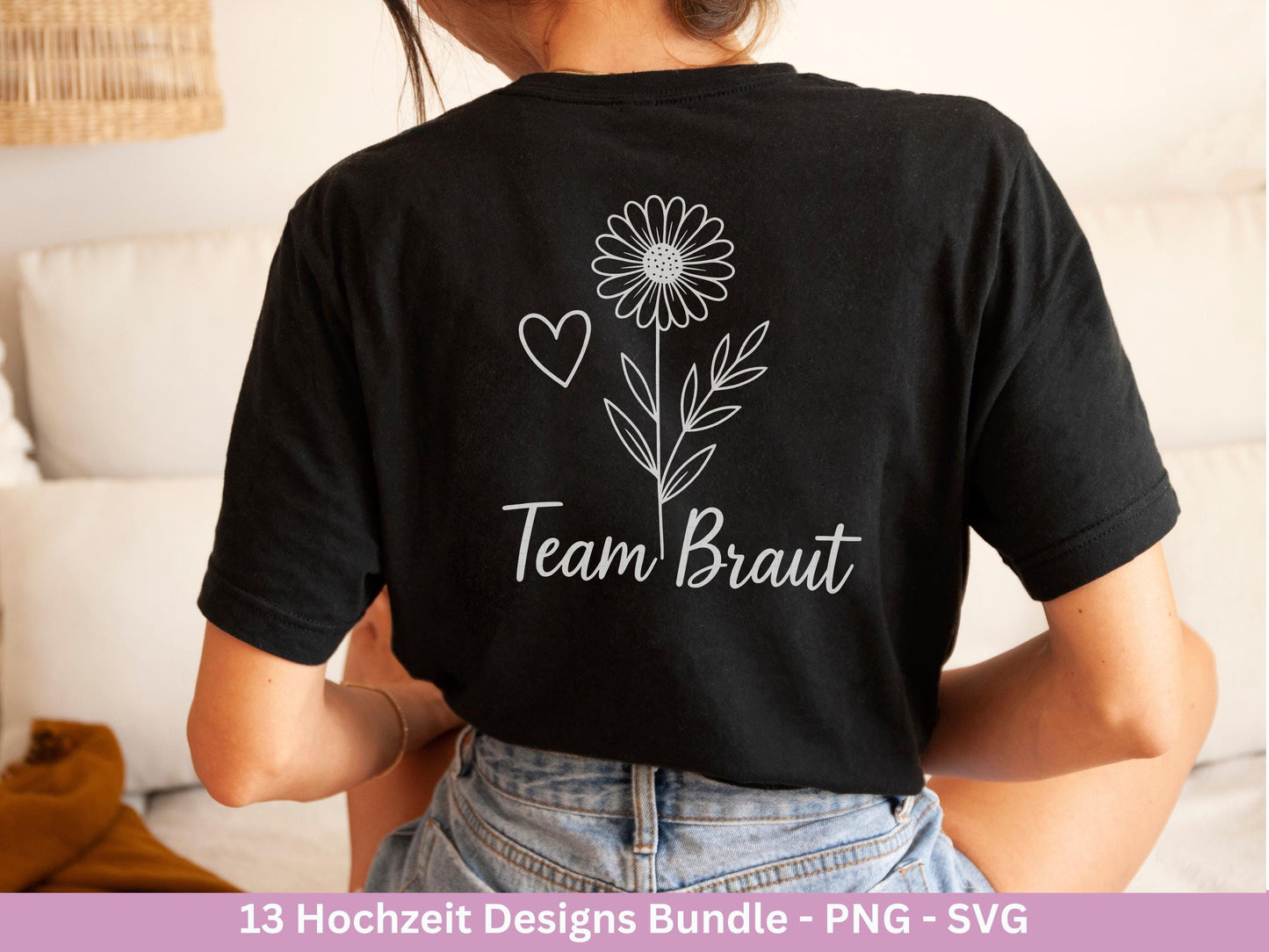 Plotterdatei Braut SVG Bundle - Hochzeit Party - Brautjungfer - JGA - Verlobungsfeier- Braut Shirts - Hochzeit Svg - Blumen Svg - Jga Shirt
