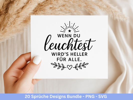 Deutsche Sprüche Plotterdatei - Positive Sprüche Svg - Lieblingsmensch Svg - Inspirierende Zitate - Positive Sprüche Svg - Cricut Svg Datei
