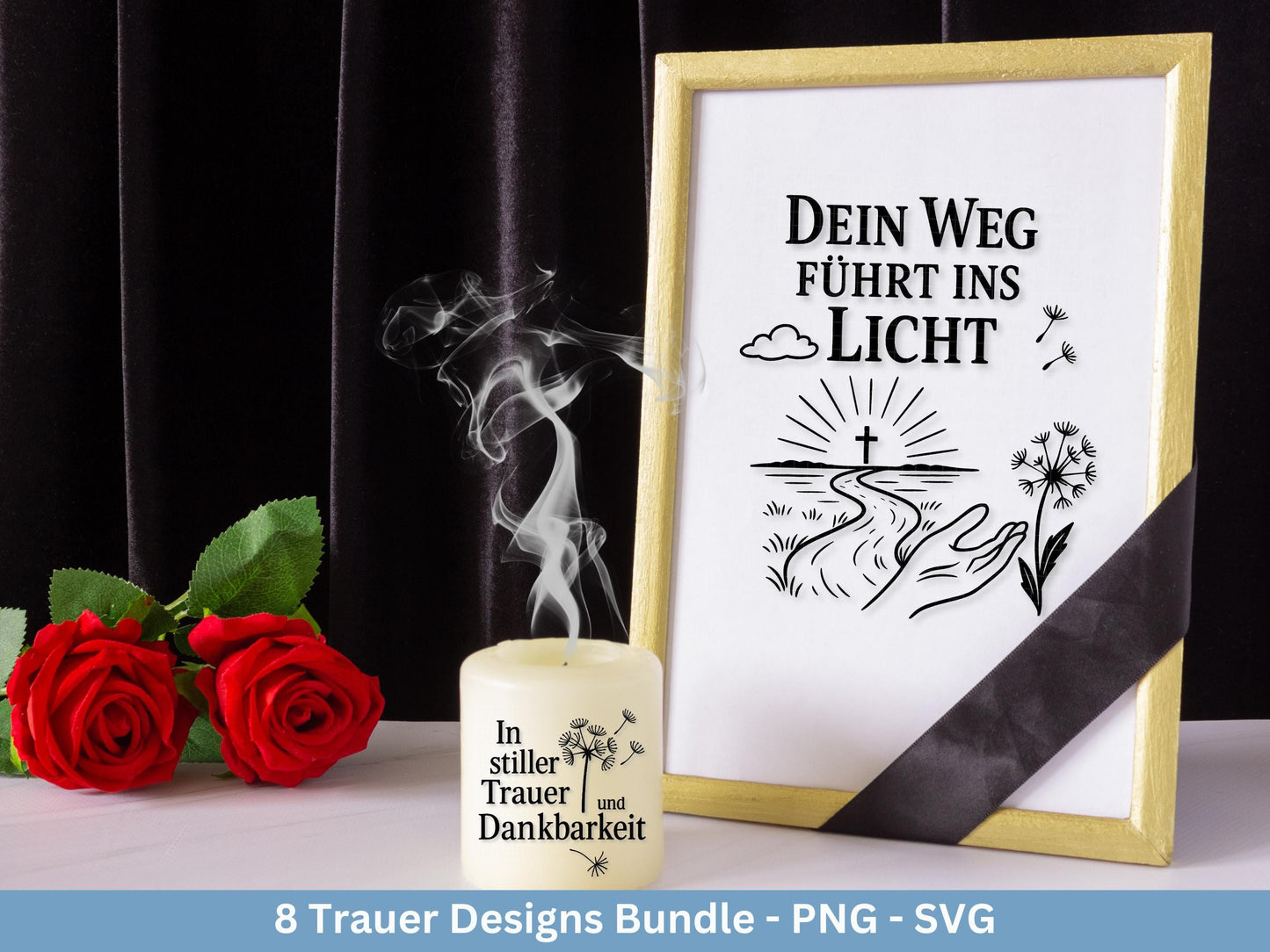 Plotterdatei Trauer - Abschied Svg - Kerzen Sprüche Trauer - Grablichter Sprüche deutsch - Du fehlst svg - Trostlicht svg - Abschied nehmen