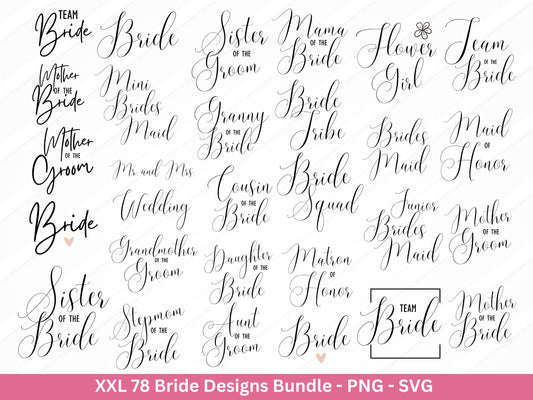 Brautparty-Bundle, Hochzeit-Party-Bundle, Braut-Svg, Brautjungfer, Braut, Bräutigam, Mr und Mrs Svg, Trauzeugin, Verlobungsfeier svg-Dateien