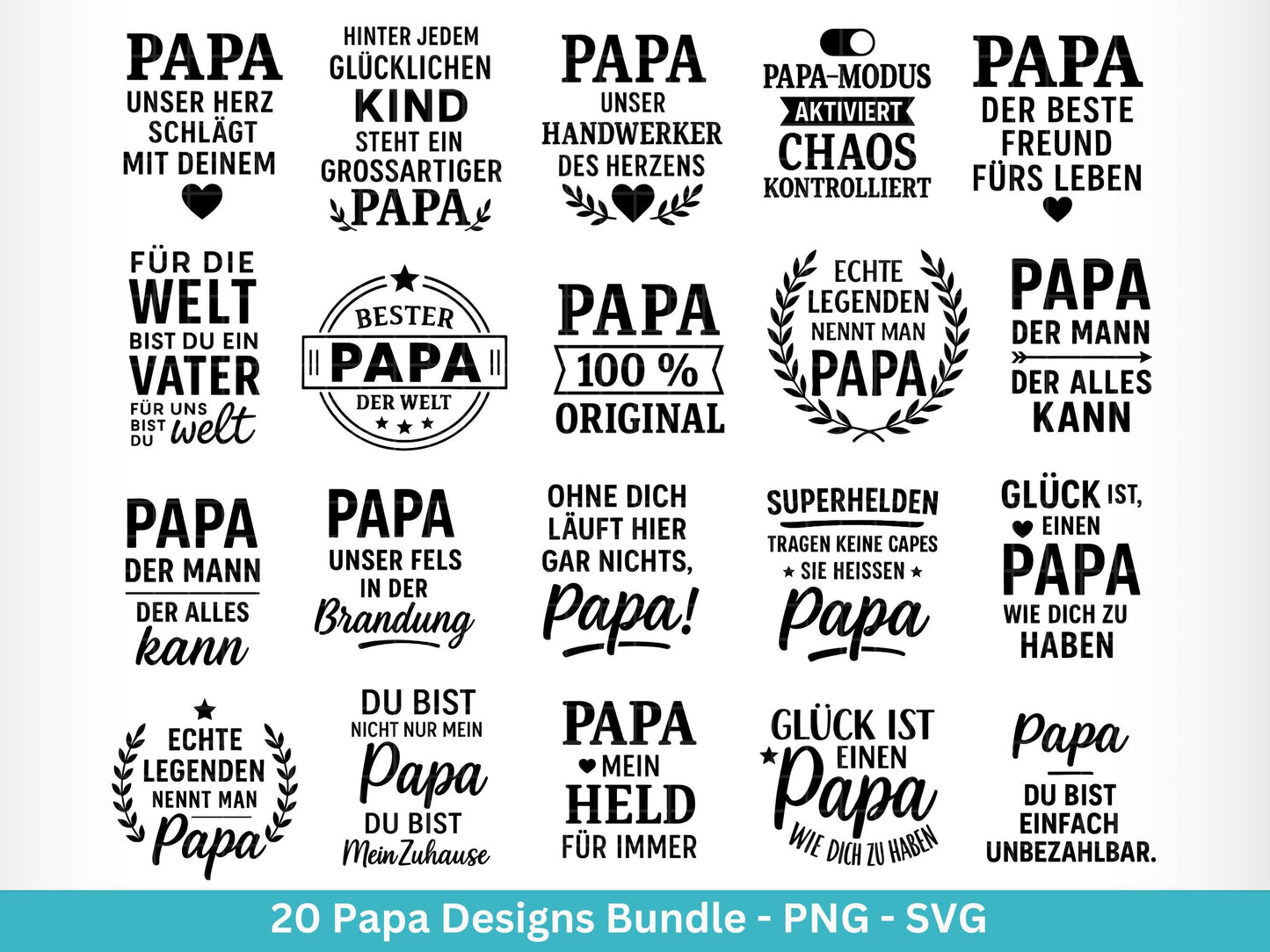 Deutsche Plotterdatei Papa- Vatertagsgeschenk - Papa svg - Deutsche Sprüche Svg - Familie Svg - Cricut svg - Laserdatei Papa - Geschenk Papa