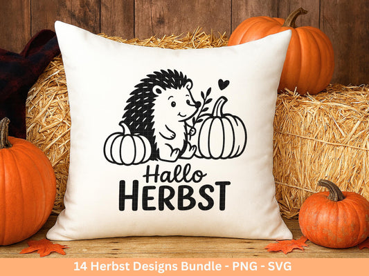 Plotterdatei Herbst - Herbst svg - Hallo Herbst - Herbstzauber svg - Laserdatei Herbst - Kürbis svg - Igel svg - Pilz svg - Herbst Sprüche