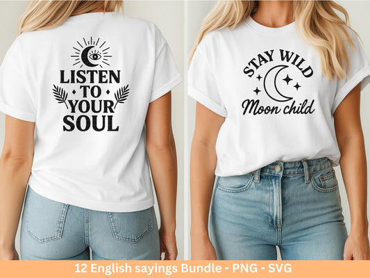 Boho Inspirational svg Png Bundle, positive Affirmationen svg, Kindness svg, immer würdig Matter genug svg, florale Zitate svg Motivierend