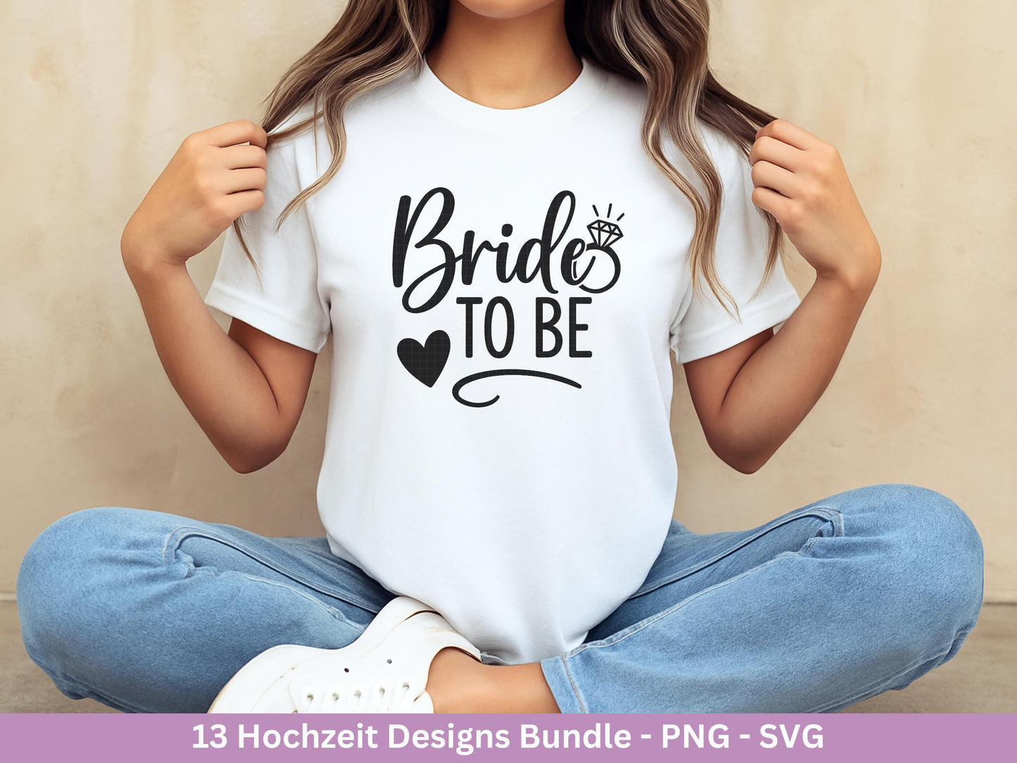 Plotterdatei Braut SVG Bundle - Hochzeit Party - Brautjungfer - JGA - Verlobungsfeier- Braut Shirts - Hochzeit Svg - Sekt Svg - Jga Shirts